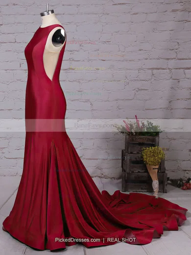 Trumpet/Mermaid Scoop Neck Jersey Court Train Prom Dresses #Favs020102318