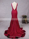 Trumpet/Mermaid Scoop Neck Jersey Court Train Prom Dresses #Favs020102318