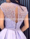 Ball Gown Scoop Neck Satin Sweep Train Beading Prom Dresses #Favs020106885