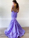 Trumpet/Mermaid Square Neckline Satin Sweep Train Ruffles Prom Dresses #Favs020106669