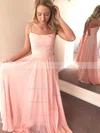 A-line Square Neckline Chiffon Sweep Train Prom Dresses #Favs020106715
