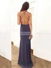 Sheath/Column V-neck Jersey Sweep Train Split Front Prom Dresses #Favs020106737