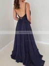 A-line V-neck Chiffon Sweep Train Split Front Prom Dresses #Favs020106770