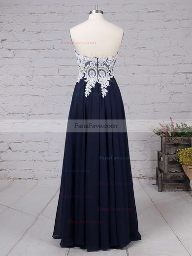 A-line Sweetheart Chiffon Floor-length Appliques Lace Prom Dresses #Favs020103501