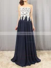 A-line Sweetheart Chiffon Floor-length Appliques Lace Prom Dresses #Favs020103501