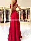 A-line V-neck Chiffon Sweep Train Ruffles Prom Dresses #Favs020106832