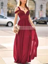 Empire V-neck Chiffon Floor-length Ruffles Prom Dresses #Favs020103506