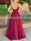 A-line V-neck Chiffon Sweep Train Split Front Prom Dresses #Favs020106865