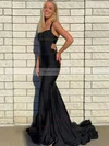 Trumpet/Mermaid Square Neckline Jersey Sweep Train Ruffles Prom Dresses #Favs020106873