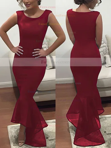 Trumpet/Mermaid Scoop Neck Stretch Crepe Asymmetrical Prom Dresses #Favs020102330