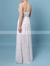 A-line V-neck Chiffon Floor-length Appliques Lace Prom Dresses #Favs020103508