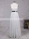Sheath/Column Halter Lace Chiffon Floor-length Sashes / Ribbons Prom Dresses #Favs020103515