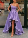 A-line One Shoulder Silk-like Satin Asymmetrical Pockets Prom Dresses #Favs020106957