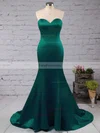 Trumpet/Mermaid Sweetheart Satin Sweep Train Prom Dresses #Favs020103517