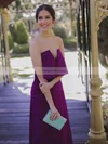 Sheath/Column Strapless Silk-like Satin Floor-length Prom Dresses #Favs020107041