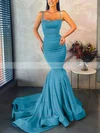 Trumpet/Mermaid Square Neckline Stretch Crepe Sweep Train Prom Dresses #Favs020107045