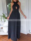 Sheath/Column V-neck Chiffon Floor-length Ruffles Prom Dresses #Favs020103552
