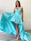 A-line Strapless Silk-like Satin Asymmetrical Prom Dresses #Favs020107083