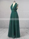A-line V-neck Chiffon Floor-length Ruffles Prom Dresses #Favs020103580