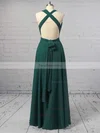 A-line V-neck Chiffon Floor-length Ruffles Prom Dresses #Favs020103580