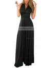 A-line V-neck Chiffon Floor-length Ruffles Prom Dresses #Favs020103580