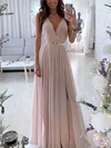 A-line V-neck Chiffon Floor-length Sashes / Ribbons Prom Dresses #Favs020107138