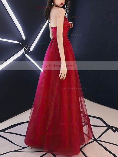 Ball Gown Strapless Organza Floor-length Appliques Lace Prom Dresses #Favs020107153