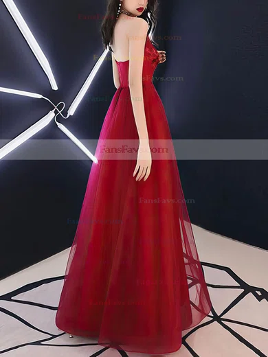 Ball Gown Strapless Organza Floor-length Appliques Lace Prom Dresses #Favs020107153