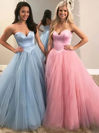 Ball Gown Sweetheart Satin Tulle Floor-length Pearl Detailing Prom Dresses #Favs020107167 Ball Gown Sweetheart Satin Tulle Floor-length Pearl Detailing Prom Dresses #Favs020107167