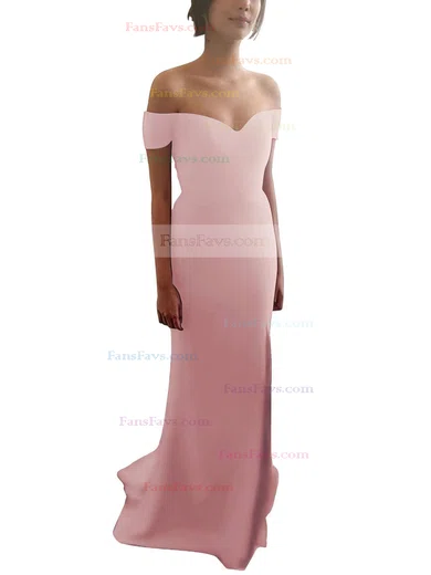 Trumpet/Mermaid Off-the-shoulder Stretch Crepe Sweep Train Split Front Prom Dresses #Favs020103671