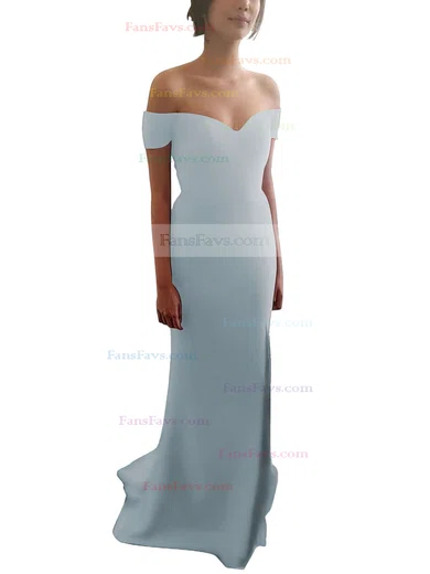 Trumpet/Mermaid Off-the-shoulder Stretch Crepe Sweep Train Split Front Prom Dresses #Favs020103671