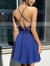 A-line Scoop Neck Chiffon Short/Mini Beading Prom Dresses #Favs020107237