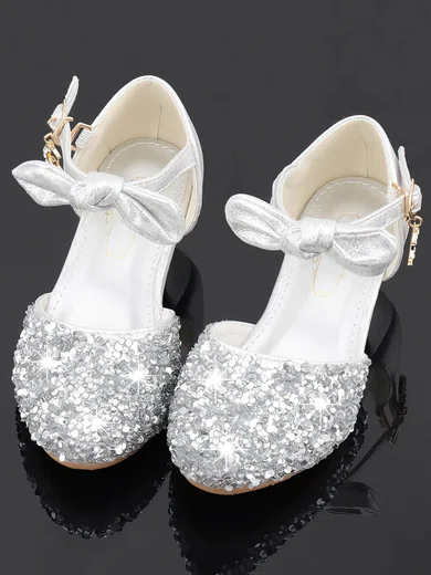 Kids' Closed Toe PVC Buckle Low Heel Girl Shoes #Favs03031499