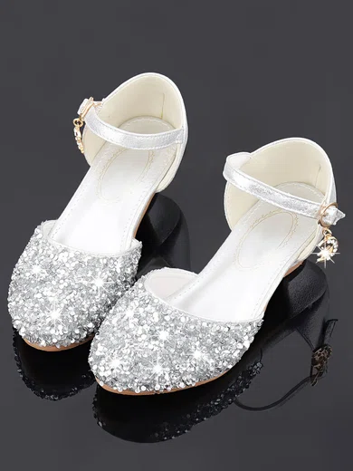 Kids' Closed Toe PVC Buckle Low Heel Girl Shoes #Favs03031503