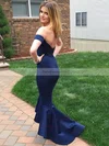 Trumpet/Mermaid Off-the-shoulder Satin Asymmetrical Prom Dresses #Favs020103720