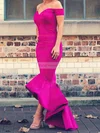Trumpet/Mermaid Off-the-shoulder Satin Asymmetrical Prom Dresses #Favs020103720