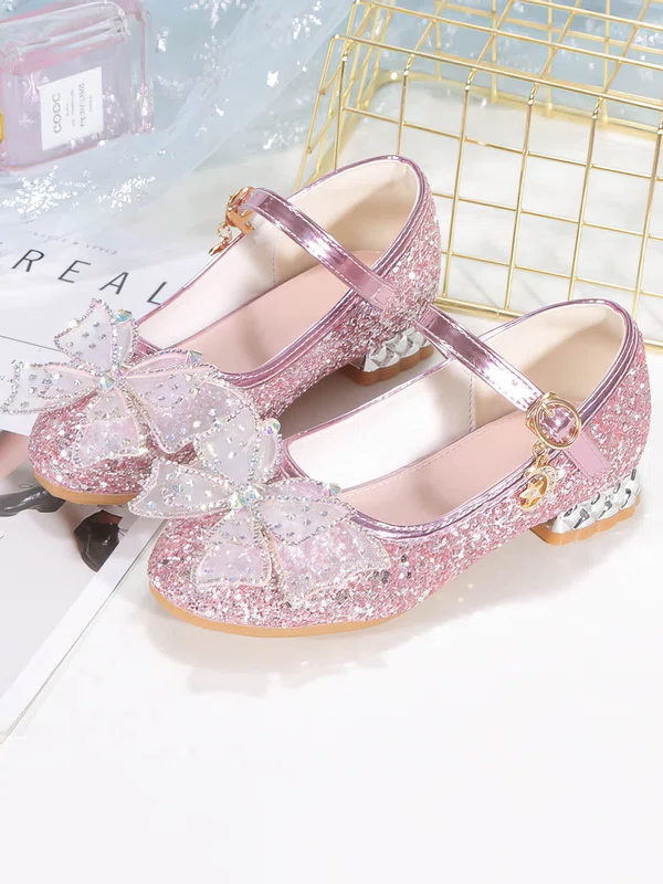 Kids' Flats Sparkling Glitter Buckle Flat Heel Girl Shoes #Favs03031531
