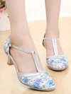 Women's Closed Toe Satin Buckle Kitten Heel Dance Shoes #Favs03031112