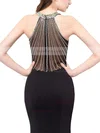 Trumpet/Mermaid Scoop Neck Jersey Sweep Train Crystal Detailing Prom Dresses #Favs020104149
