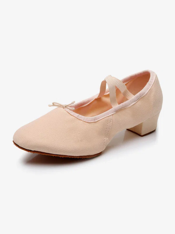 Women's Closed Toe Canvas Flat Heel Dance Shoes #Favs03031119