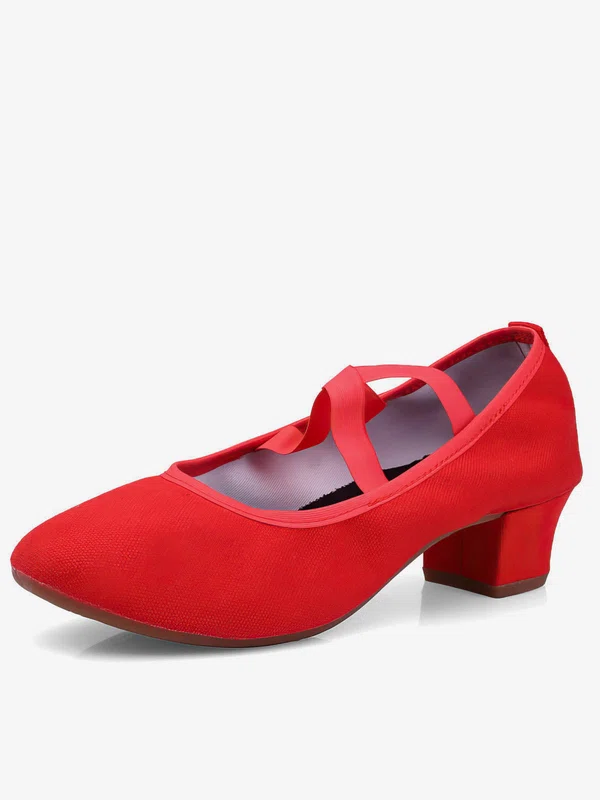 Women's Closed Toe Canvas Flat Heel Dance Shoes #Favs03031120