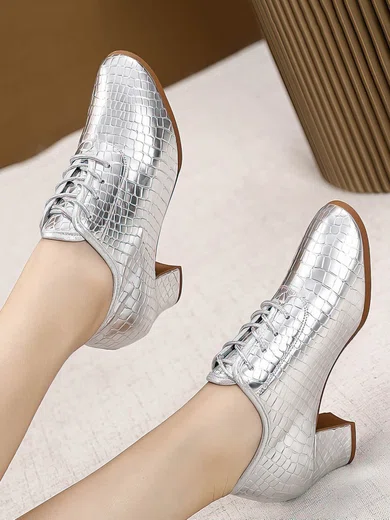 Women's Closed Toe PVC Kitten Heel Dance Shoes #Favs03031219