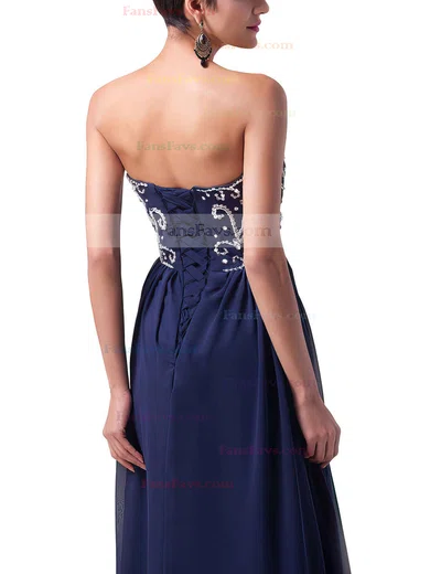 A-line Sweetheart Chiffon Floor-length Beading Prom Dresses #Favs020104157
