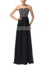 A-line Sweetheart Chiffon Floor-length Beading Prom Dresses #Favs020104157