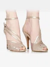 Women's Sandals Satin Buckle Kitten Heel Dance Shoes #Favs03031272