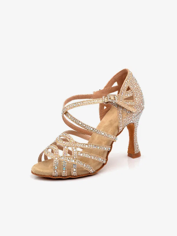 Women's Sandals Satin Crystal Kitten Heel Dance Shoes #Favs03031277