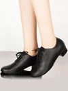 Women's Closed Toe Real Leather Flat Heel Dance Shoes #Favs03031282