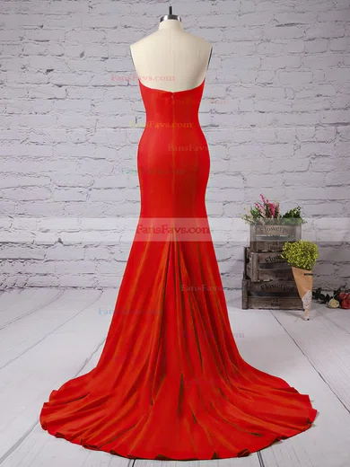 Trumpet/Mermaid Sweetheart Jersey Sweep Train Prom Dresses #Favs020102598