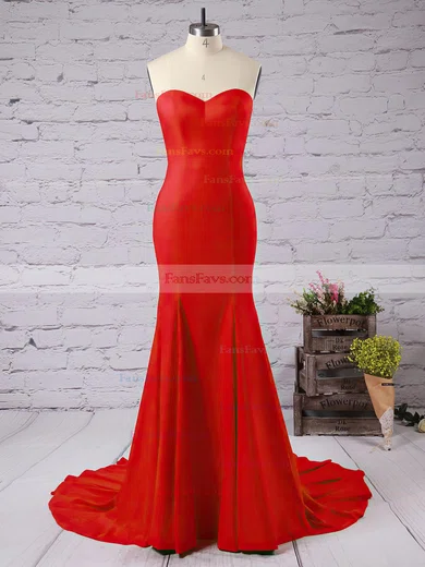 Trumpet/Mermaid Sweetheart Jersey Sweep Train Prom Dresses #Favs020102598