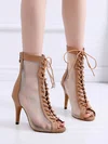 Women's Peep Toe PVC Zipper Kitten Heel Dance Shoes #Favs03031302